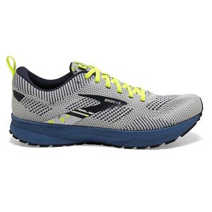 Brooks Revel 5 Road Running Shoes - Mens, Grey/Yellow/Blue | IE-IHY532490